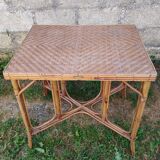 Old rattan table