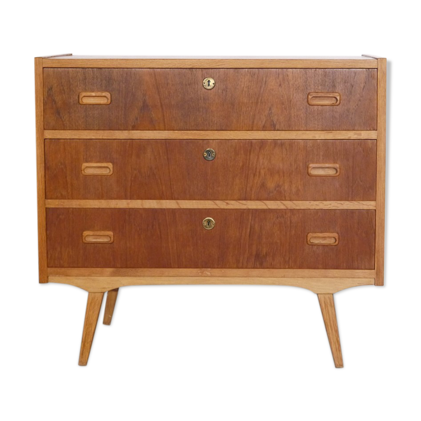 Chest of drawers in teak and oak 1960