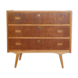 Chest of drawers in teak and oak 1960