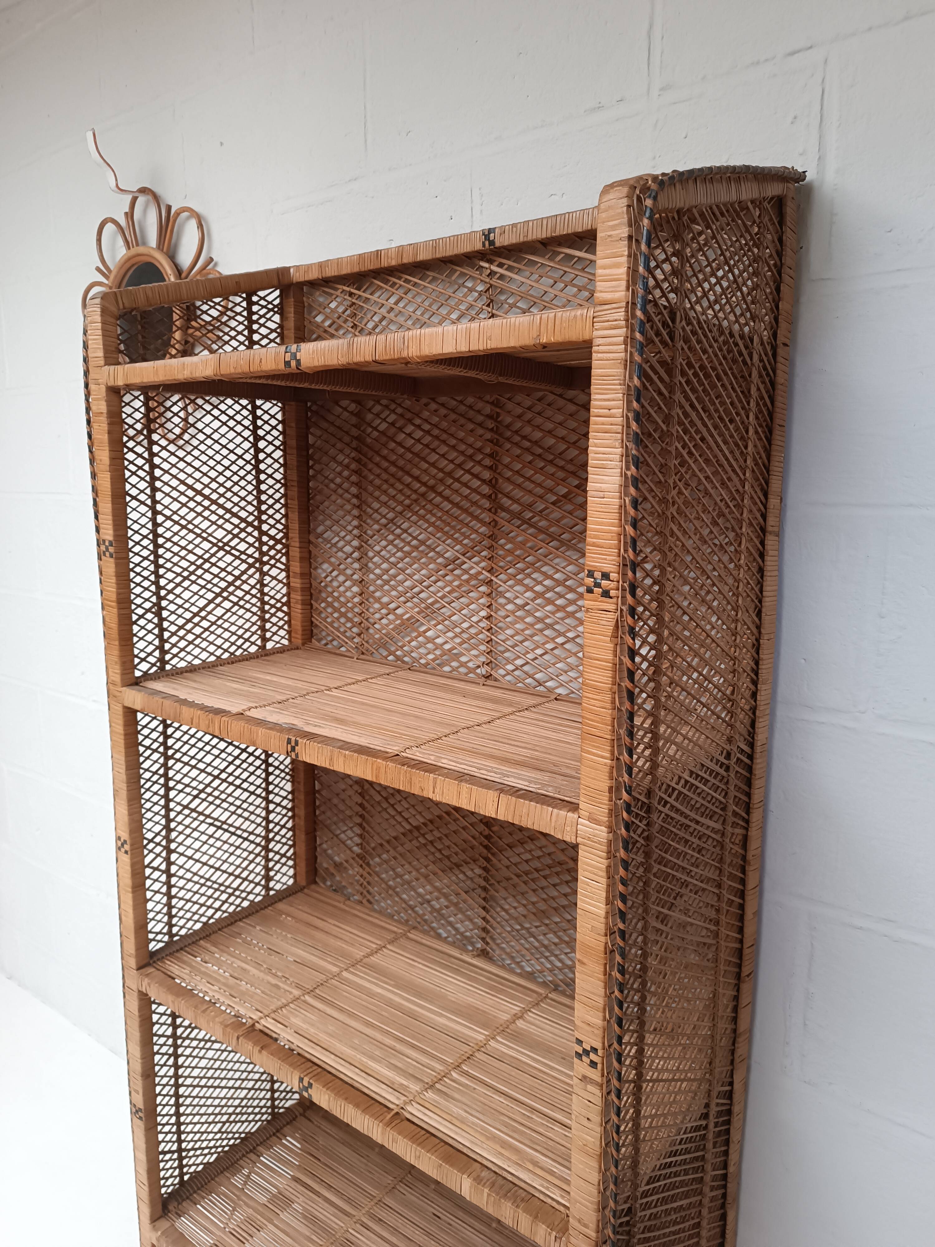 Vintage rattan shelf