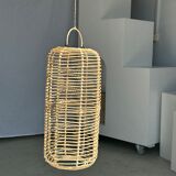 Large lantern-shaped rattan pendant lamp H50 D24