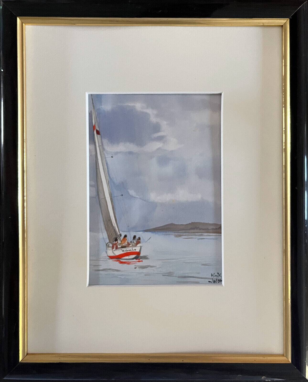 Original watercolor painting by Minik Jodor Marine "Royale" sailing Brittany