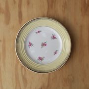 4 dessert plates vintage light yellow rim CERANORD ST AMAND