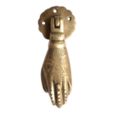 Hand-shaped brass door knocker, 70s