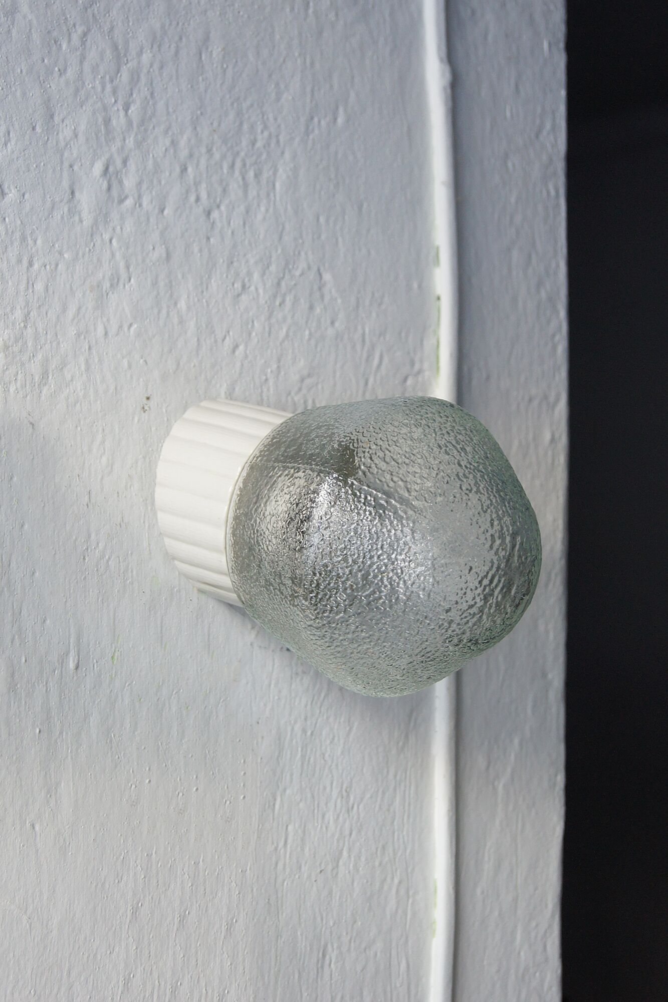Industrial Porcelain and Glass Sconce, 1950s, Set of 2