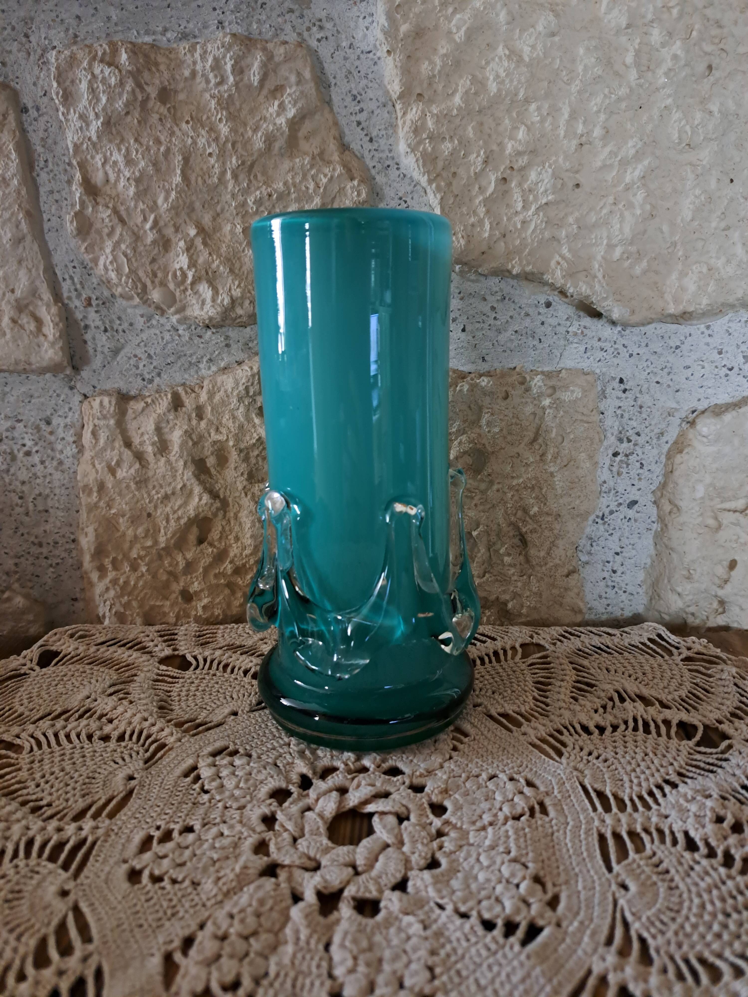 Vase en verre soufflé d'art polonais, Cracovie