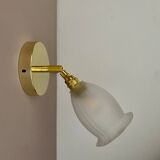 Vintage tulip wall lamp in frosted glass