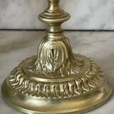 Pair of gilt bronze ram's head candlesticks, Louis XVI style, 19th century.