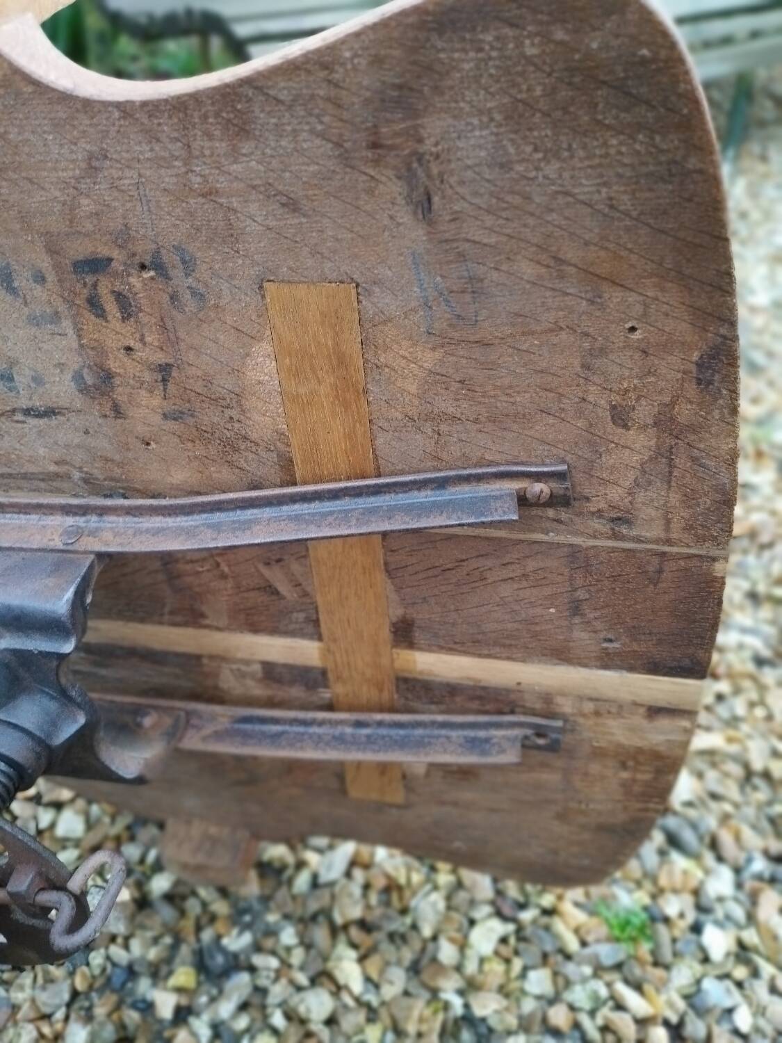 Old wooden desk chair