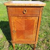 Bedside Louis XVI marble and marquetry