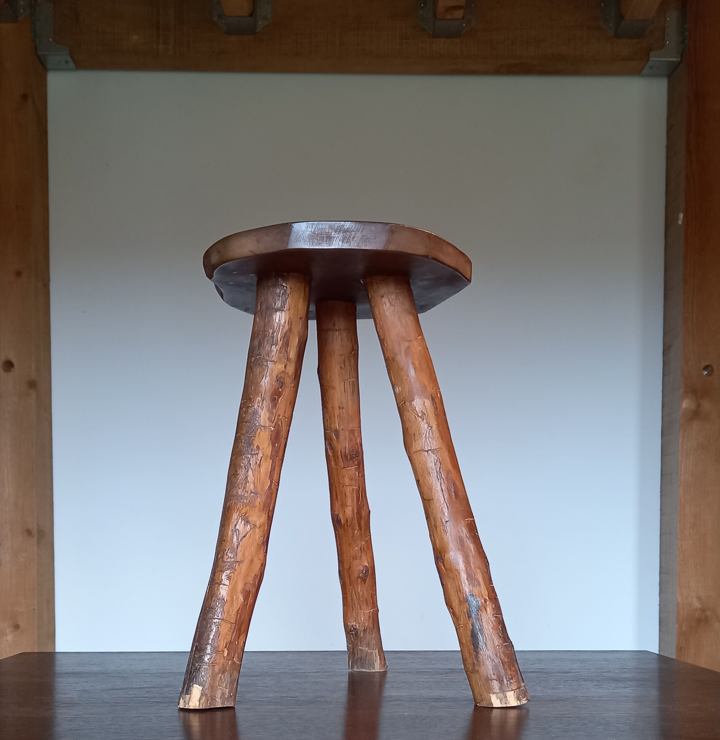 Brutalist wooden stool 60/70