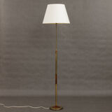 Brass and teak mid-century floor lamp