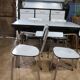 complete kitchen in blue formica buffet table and chairs