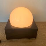 ▪️Modernist Minimalist Space Age Cubic Plastic and Glass Globe Lamp