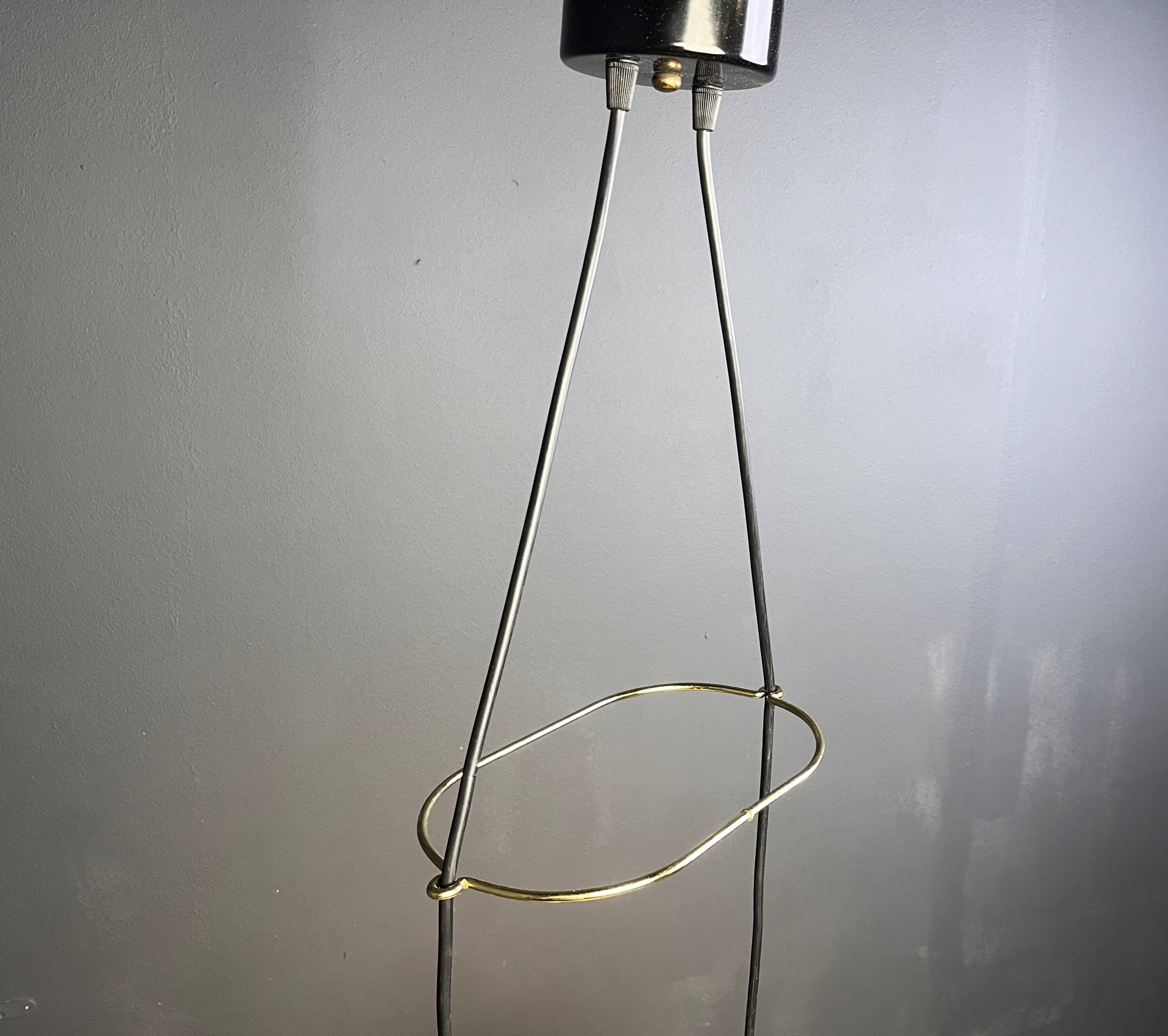 Vintage glass Italian pendant light,