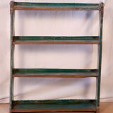Old burmese teak wall shelf original blue patina