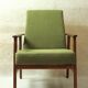 Fauteuil scandinave boucle eucalyptus vert oryginal model 1970 rénové chaise de salon moderne design milieu du siècle