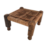 Stool in wood and rope ethnic style