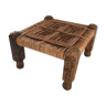 Stool in wood and rope ethnic style