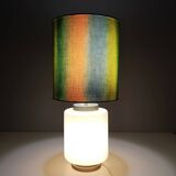 White Encased Glass Table Lamp with Three-Lighting Options, Italy