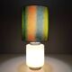 White Encased Glass Table Lamp with Three-Lighting Options, Italy