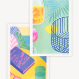 Paire d'illustrations A5, en risographie