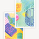 Paire d'illustrations A5, en risographie