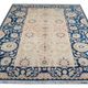 Handknotted Light Blue Rug Cream Wool Floral Zeigler Carpet Home Interior