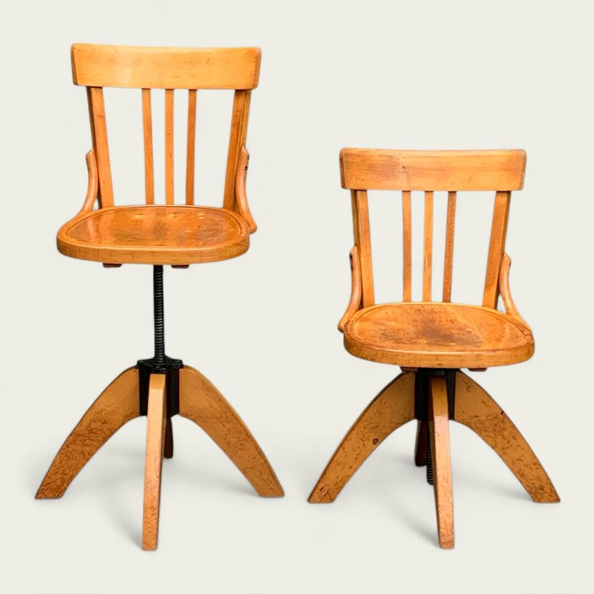 Pair of Baumann rotating screw chairs 1960