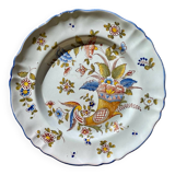 Old Rouen type ceramic plate