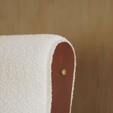 Pair of 1960s Italian Modern Walnut and Boucle Armchairs