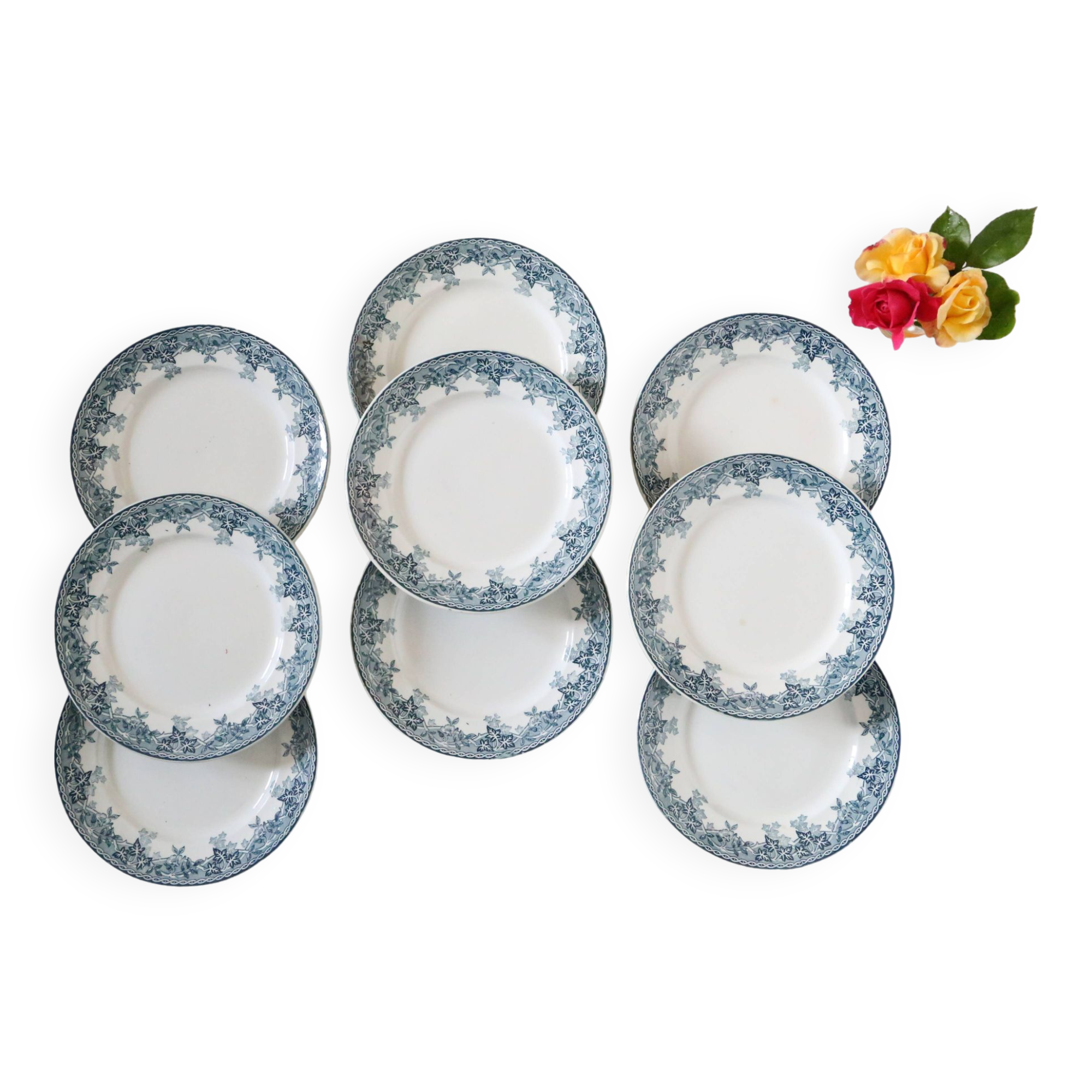 Dessert plates x9, iron earth, Estival model by Saint Amand