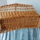 Old woven rattan magazine rack from the 1950s-60s