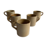 5 tasses à café en grès