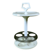 Side table bar space age seventies white smoked plexiglass Made In Holland