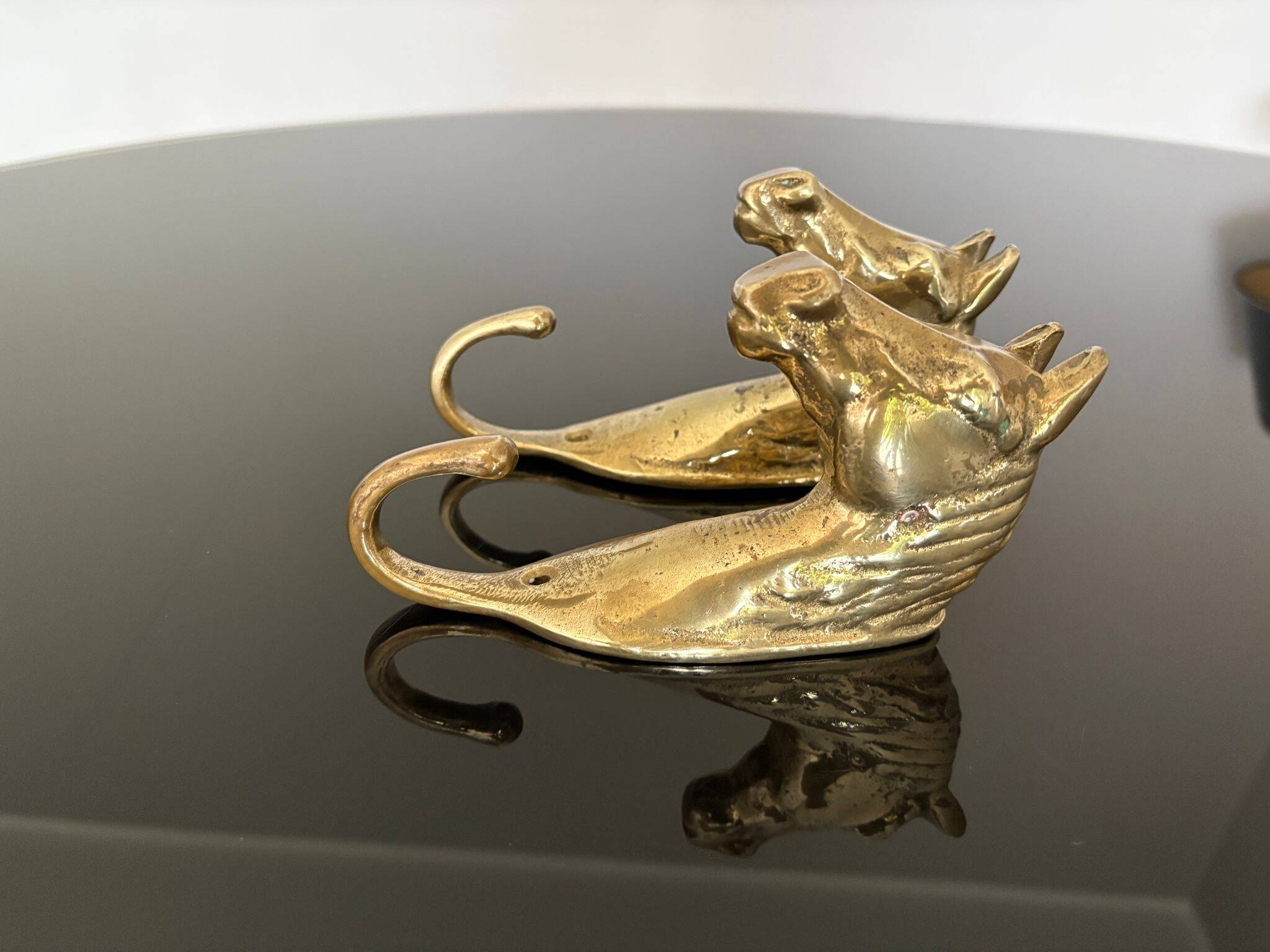 Coppia di Appendiabiti in Bronzo – Italia, Anni '50