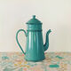 Vintage green enameled coffee pot