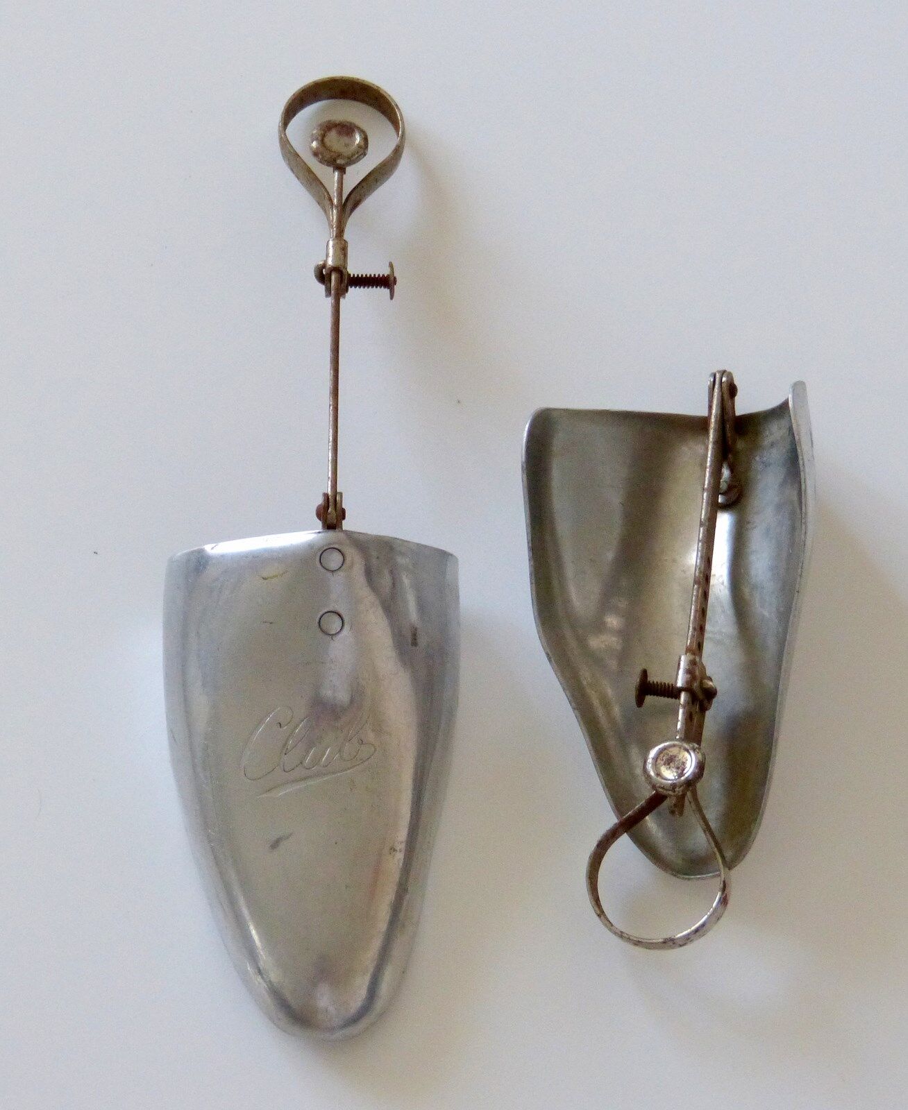 Pair of shoe trees former CLUB brand metal, aluminium.