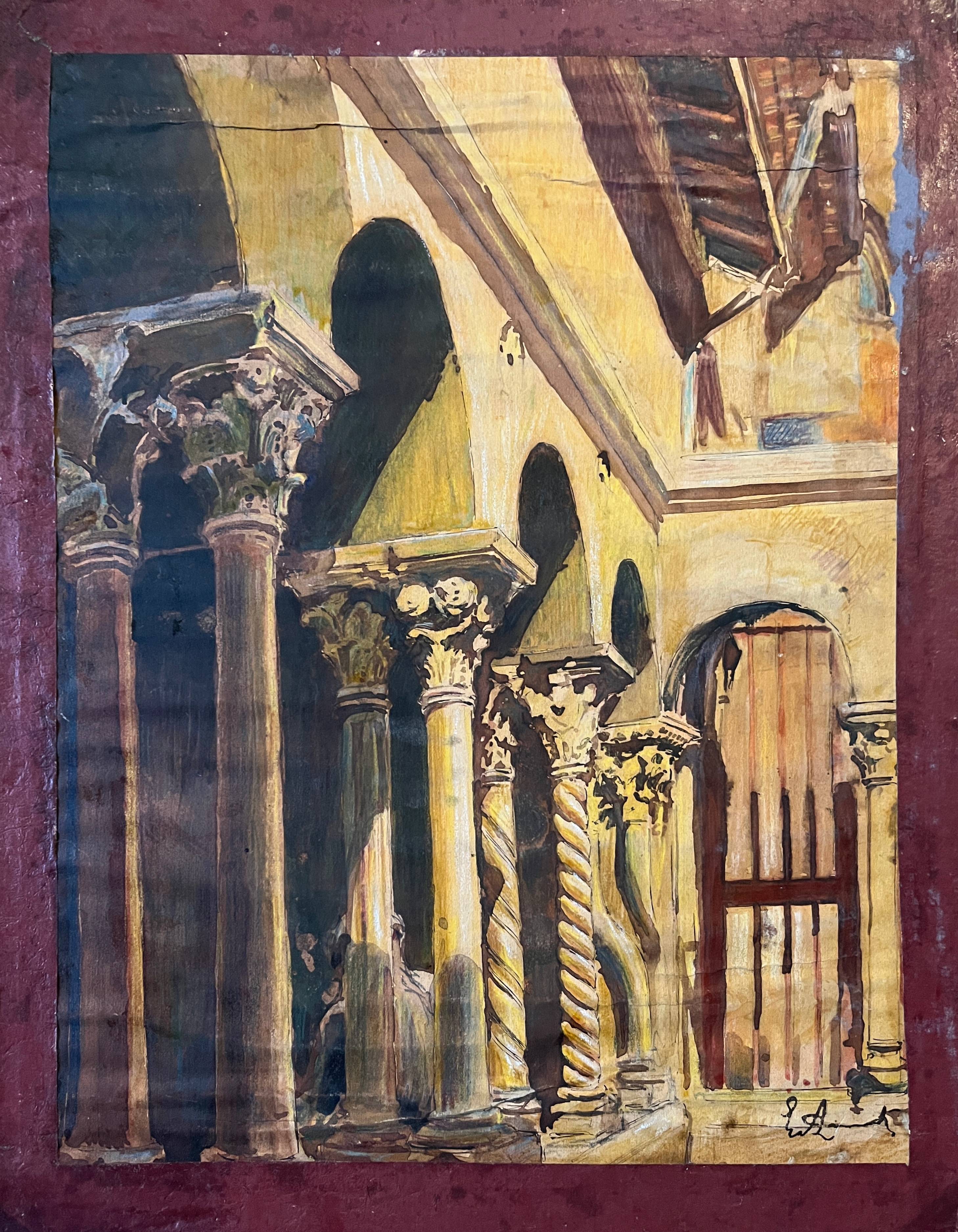 Paintings Lot 22 studies Edouard Pannetier (1884-1965) Architecture sculpture etc
