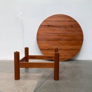 Large Danish brutalist coffee table in solid teak, 1960s.