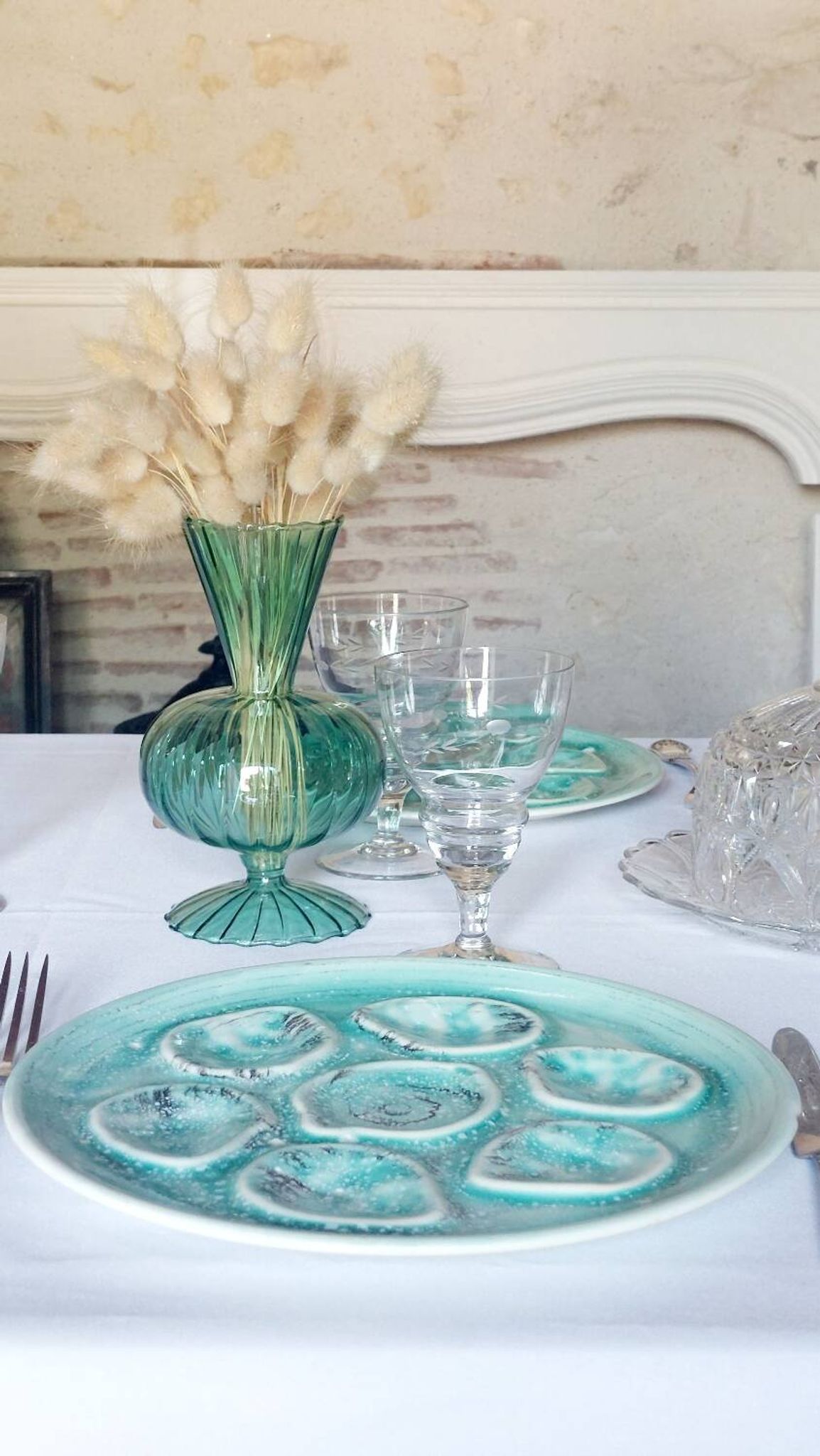 Set of 8 antique crystal glasses - 1940s-1950s