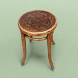 Thonet style Art Nouveau bistro stool in curved wood