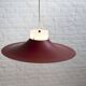 Danish red metal and opal plastic pendant lamp, 1960s