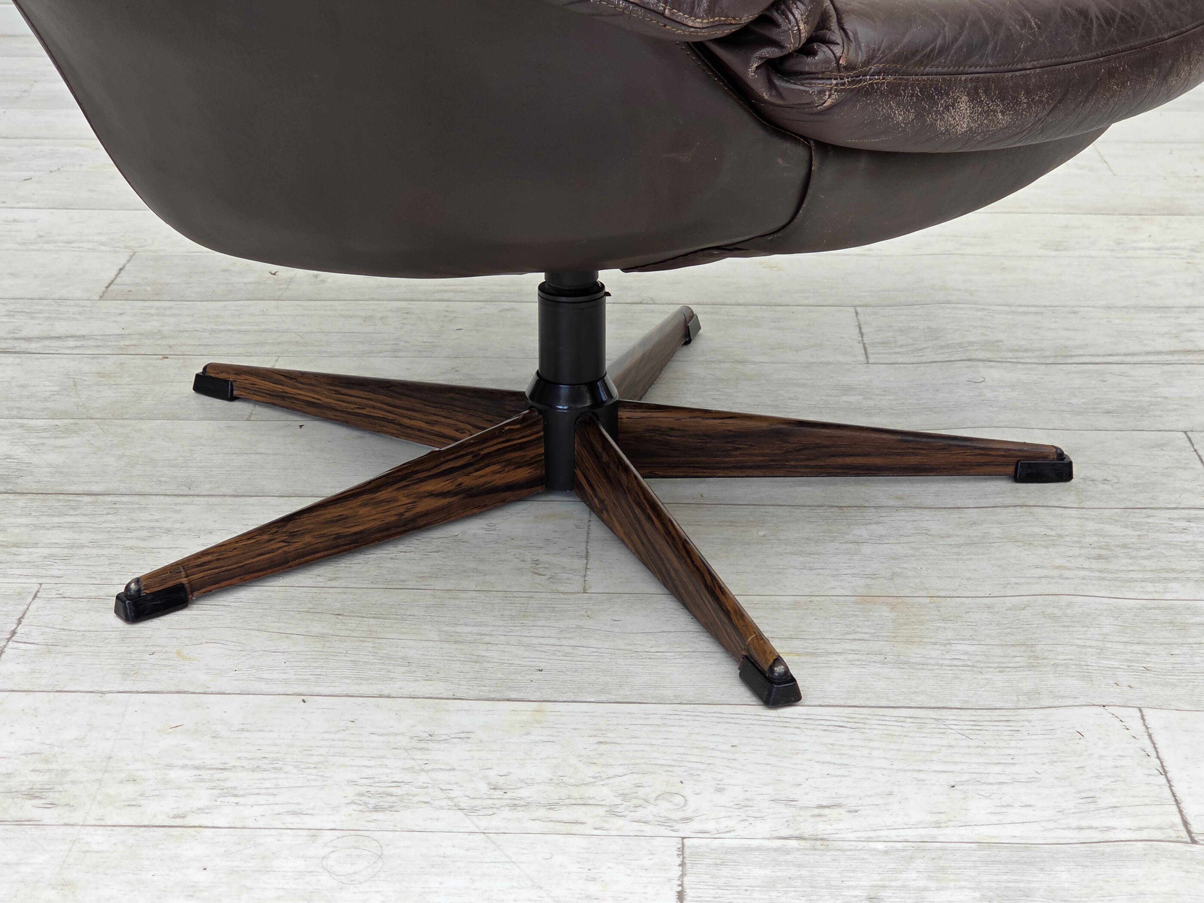 1970s, Danish design by H.W.Klein, swivel chair, for Bramin Møbler.