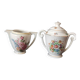 Crémier et sucrier porcelaine décor de roses