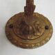 French Art Nouveau wall sconce in bronze with a white and pink glass shade.