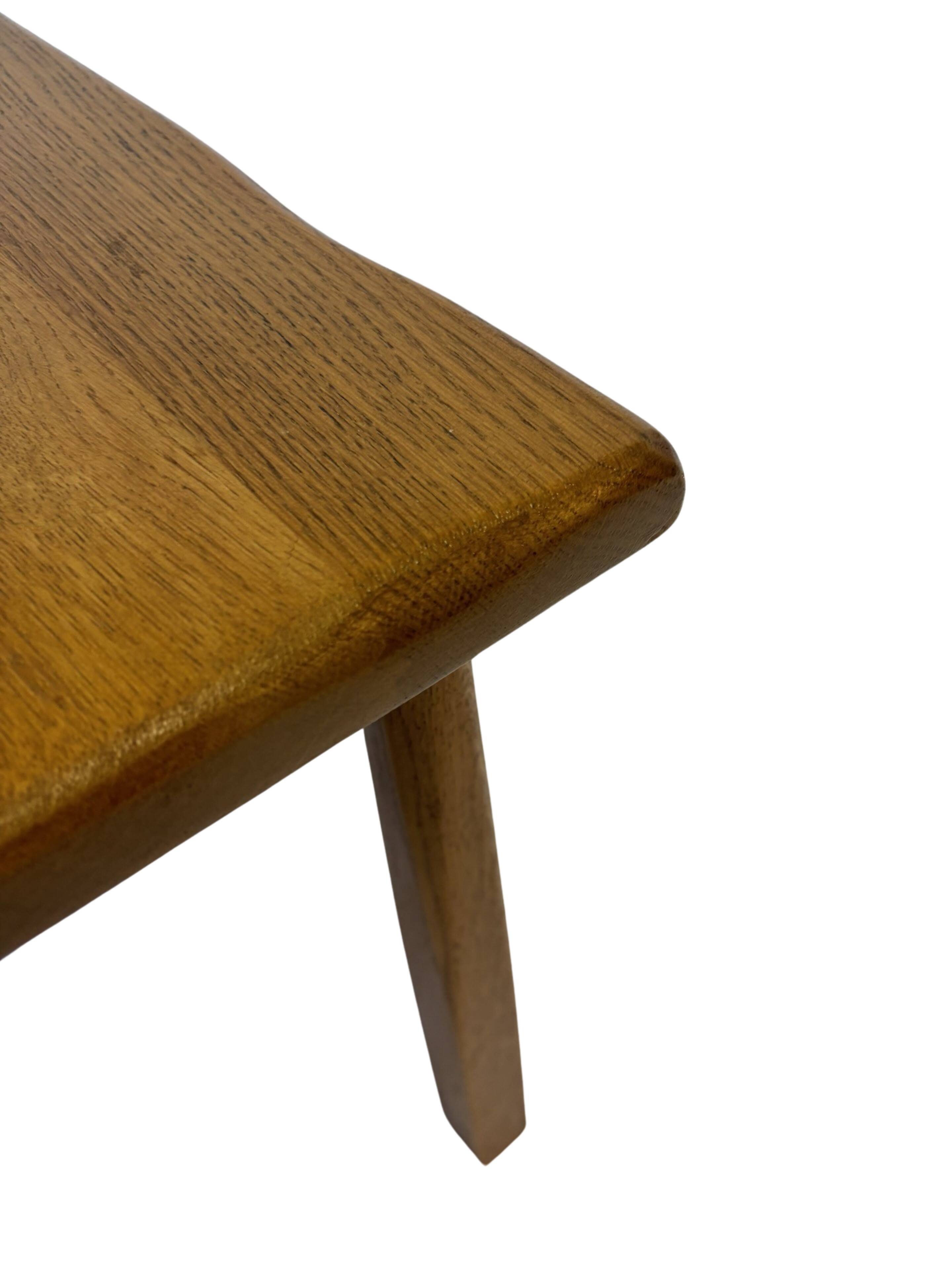 Vintage Set of 3 brutalist oak side or nesting tables 1970s