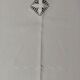 Old white linen tablecloth six day napkins and embroidery 140 X 180 cm