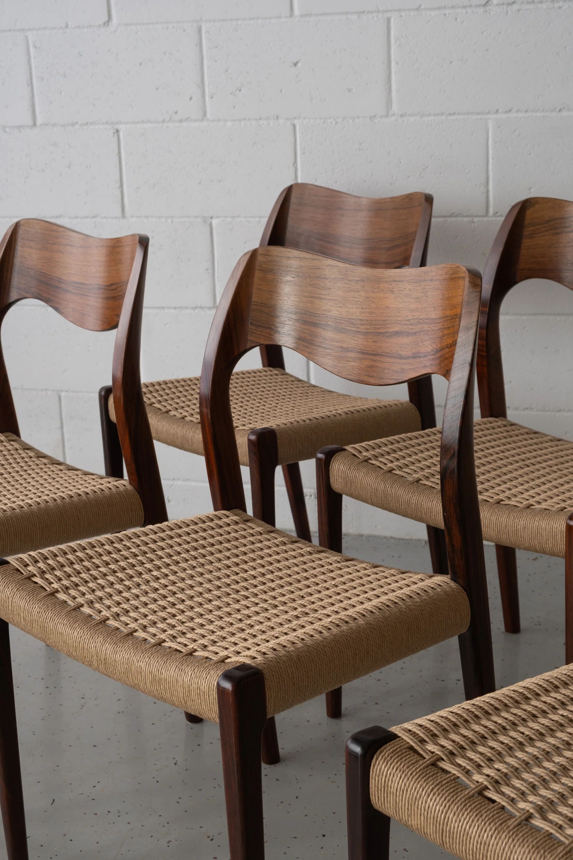 JL Møller dining chairs model 71, rosewood
