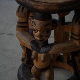 Decorative stool carved from African hardwood / Tribal art piece, mid-20th century